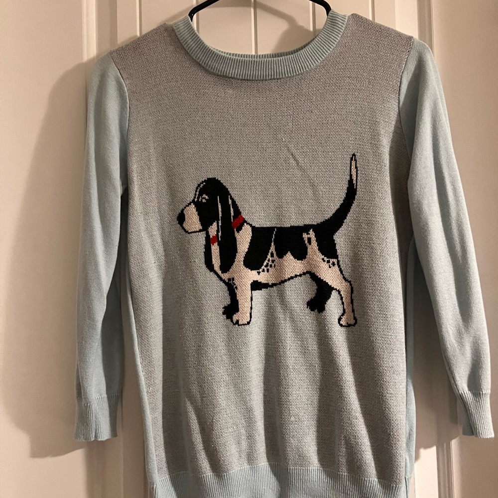 Modcloth Light Blue Dog Sweater